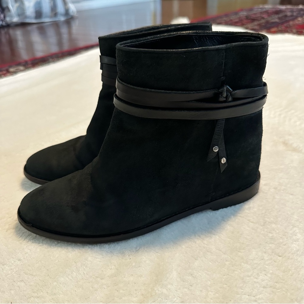 Alice + Olivia Suede Leather Pippa Ankle Boots in Black